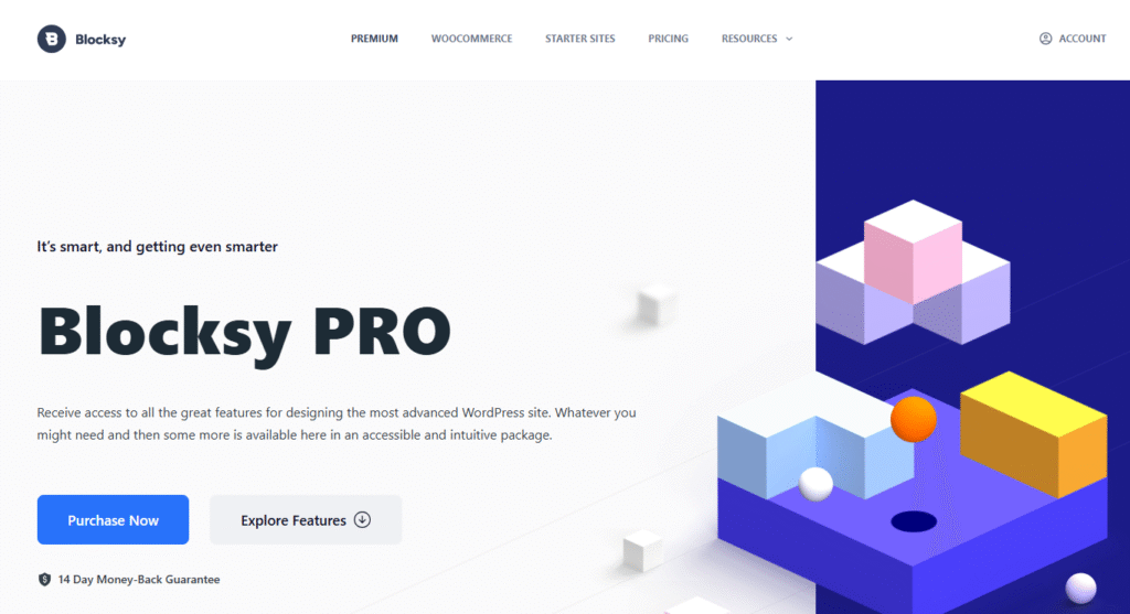 Blocksy home page for USer